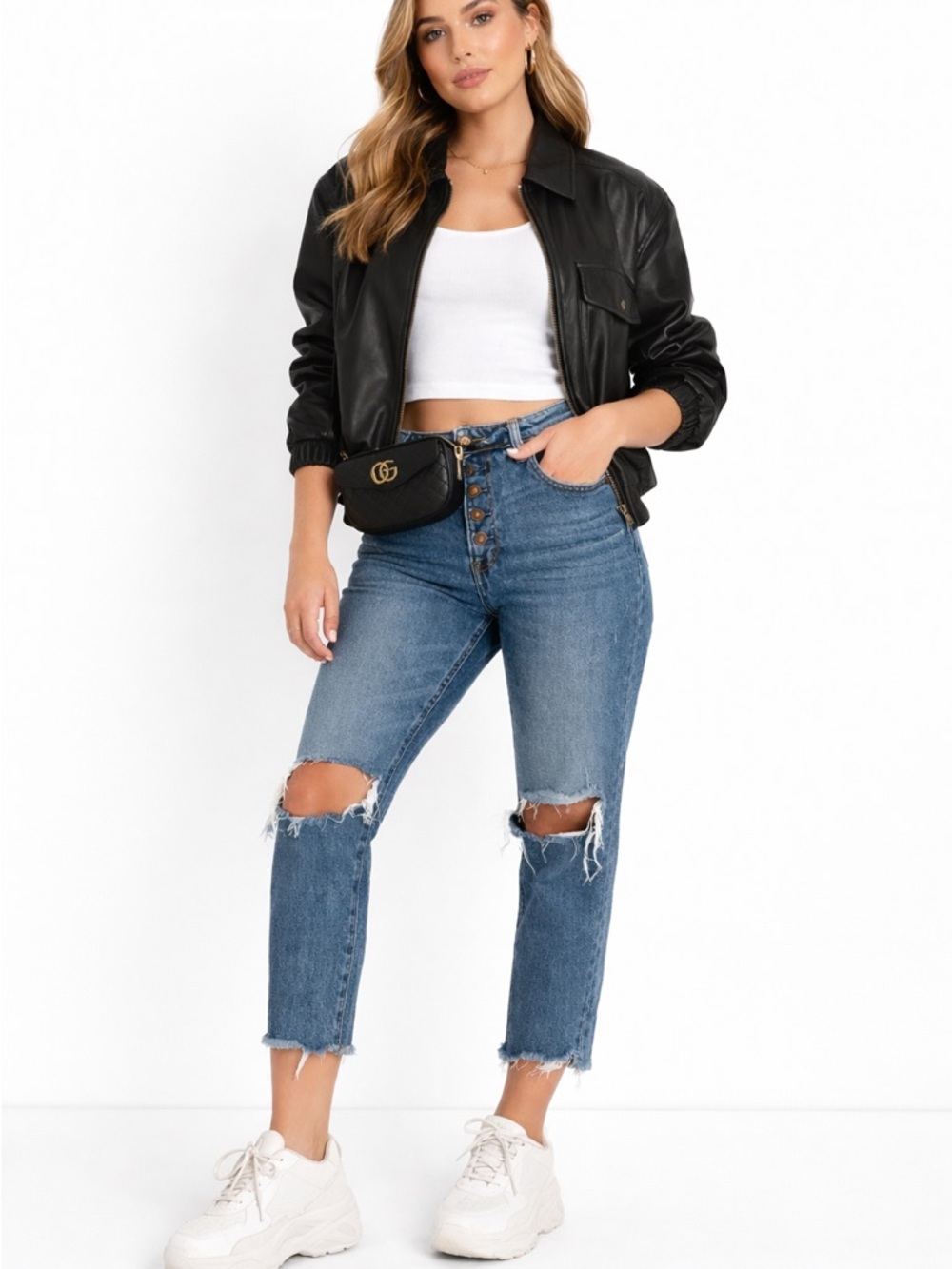 Abercrombie Curve Love Mom Jeans 28 l 6s High Rise Distressed Crop 24”